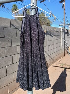 Paper Crane Black Polka Dot Halter Midi Dress